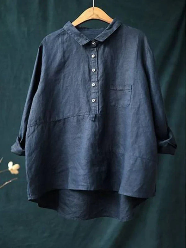 Fashion Canberra I Kiona Long Sleeve and Front Pocket Shirt with Buttons