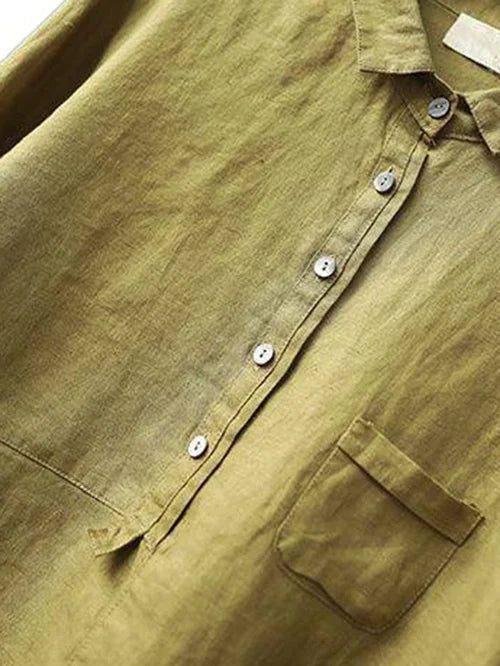 Fashion Canberra I Kiona Long Sleeve and Front Pocket Shirt with Buttons