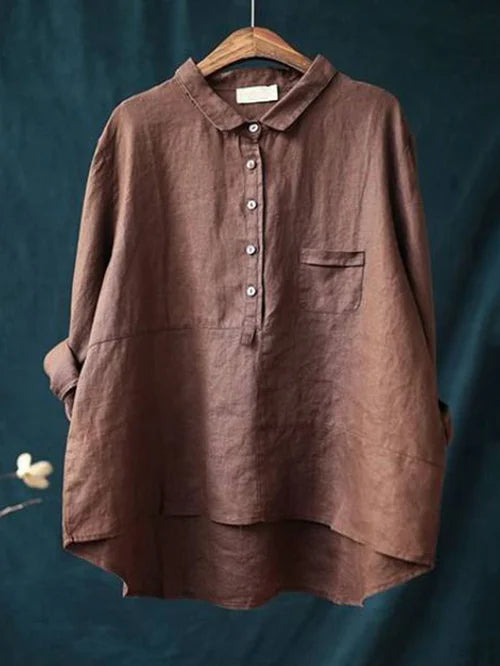 Fashion Canberra I Kiona Long Sleeve and Front Pocket Shirt with Buttons