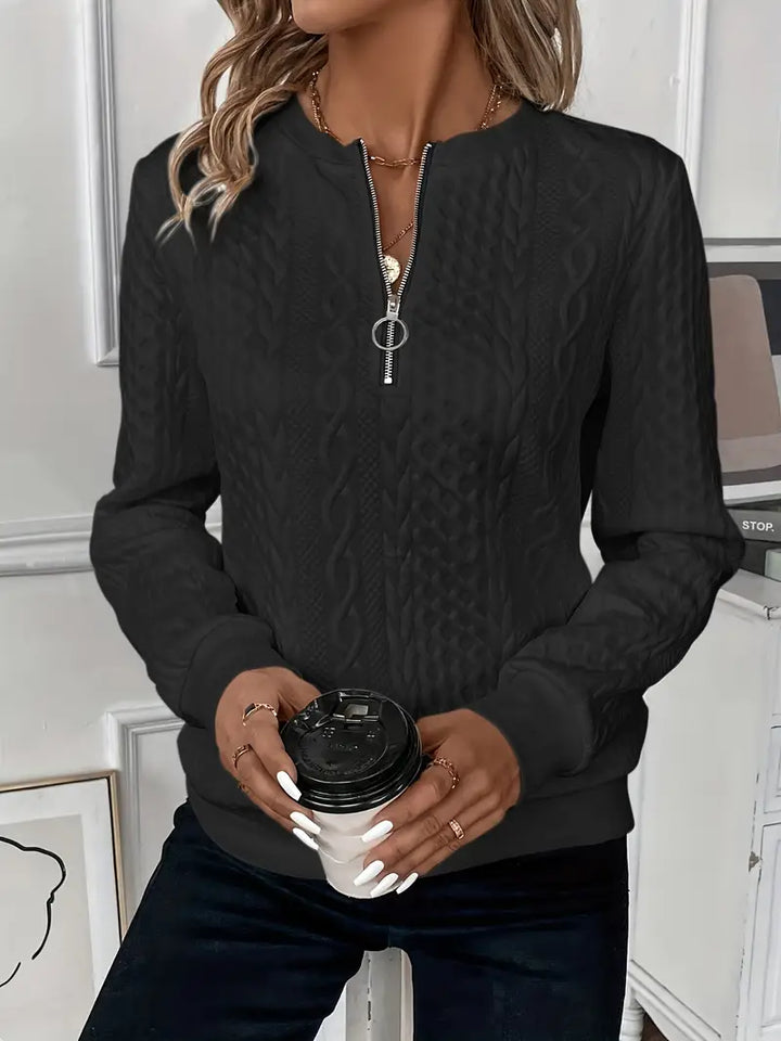 Fashion Canberra I Elena Textured Quarter-Zip Pullover