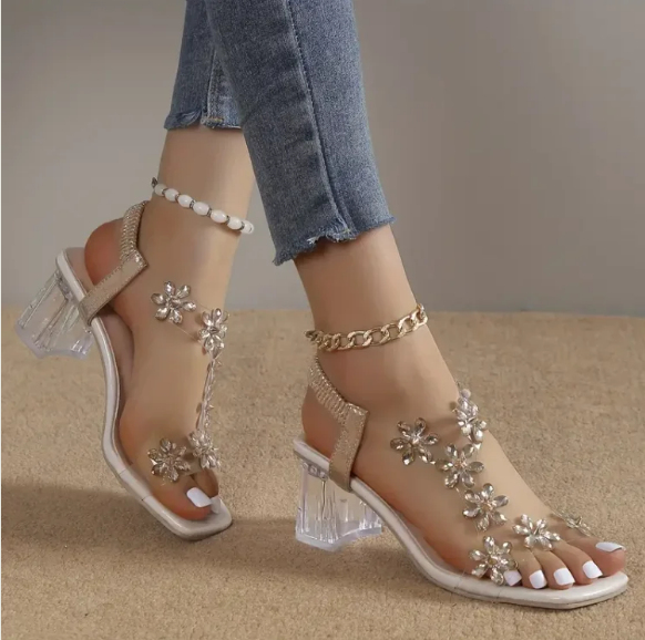 Fashion Canberra I Stella Flower and Rhinestone Heel