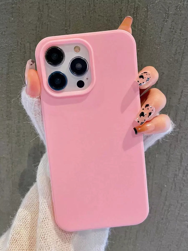 Matte Candy-Colored Silicone Case – Shockproof Minimalist Design, Compatible with iPhone 11–16 Series