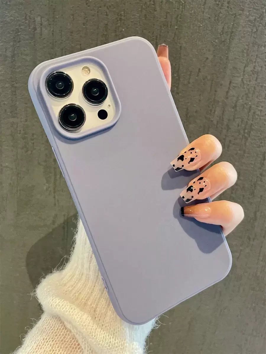 Matte Candy-Colored Silicone Case – Shockproof Minimalist Design, Compatible with iPhone 11–16 Series