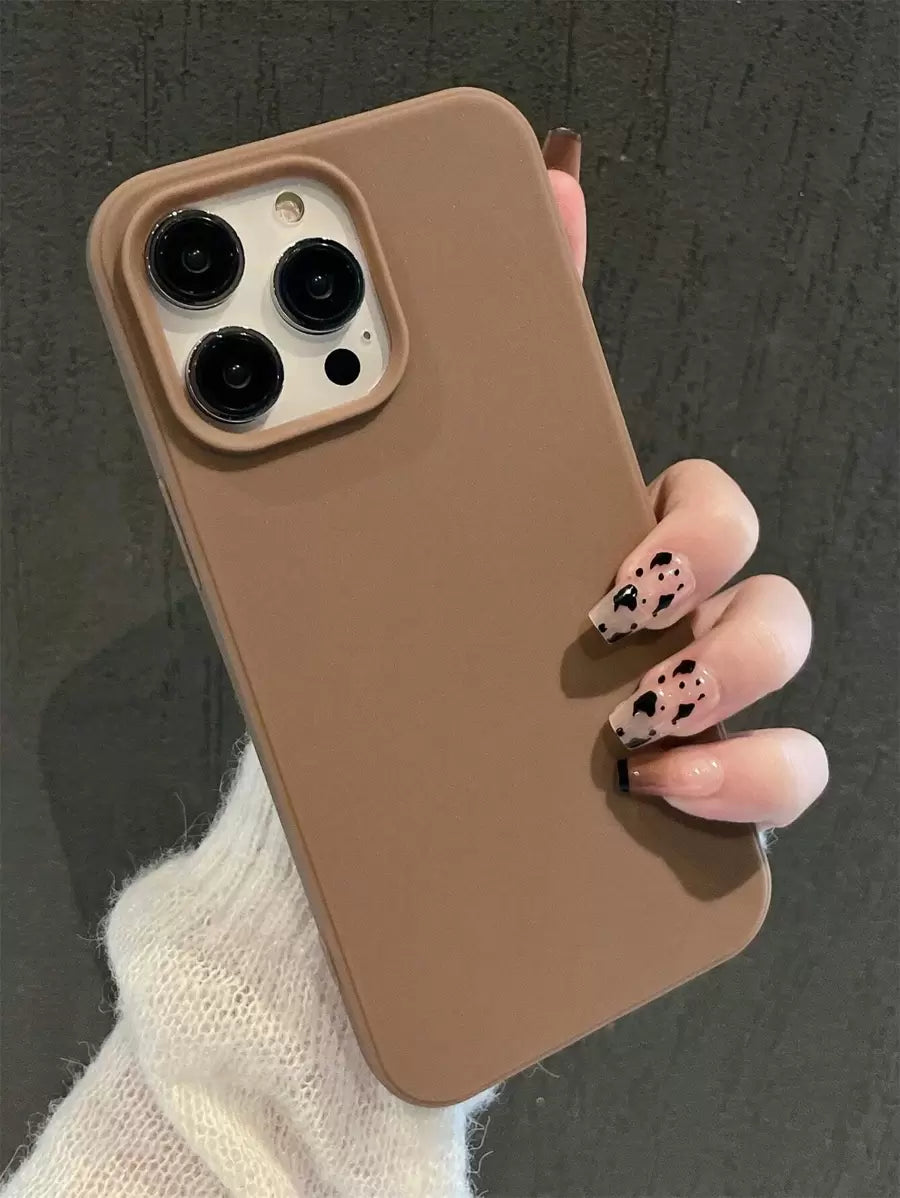 Matte Candy-Colored Silicone Case – Shockproof Minimalist Design, Compatible with iPhone 11–16 Series