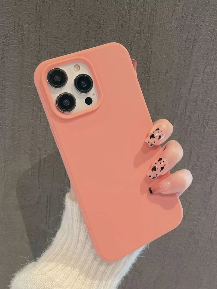 Matte Candy-Colored Silicone Case – Shockproof Minimalist Design, Compatible with iPhone 11–16 Series