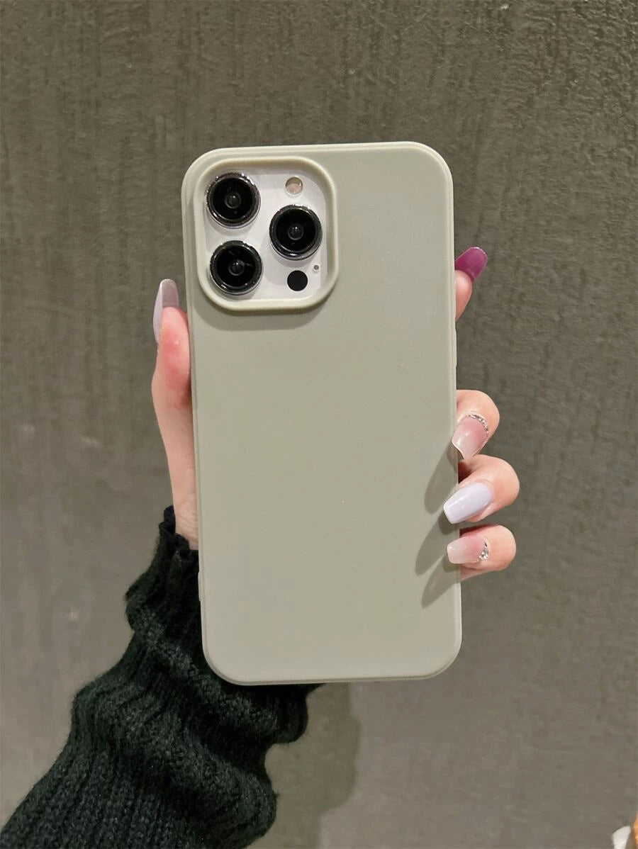 Matte Candy-Colored Silicone Case – Shockproof Minimalist Design, Compatible with iPhone 11–16 Series