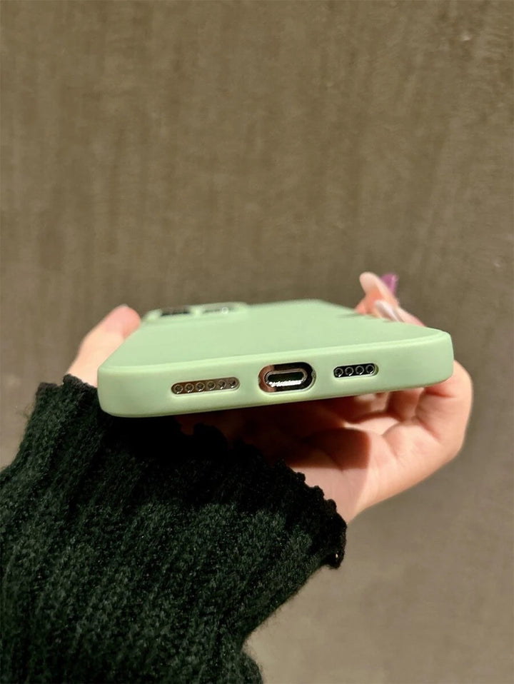 Matte Candy-Colored Silicone Case – Shockproof Minimalist Design, Compatible with iPhone 11–16 Series