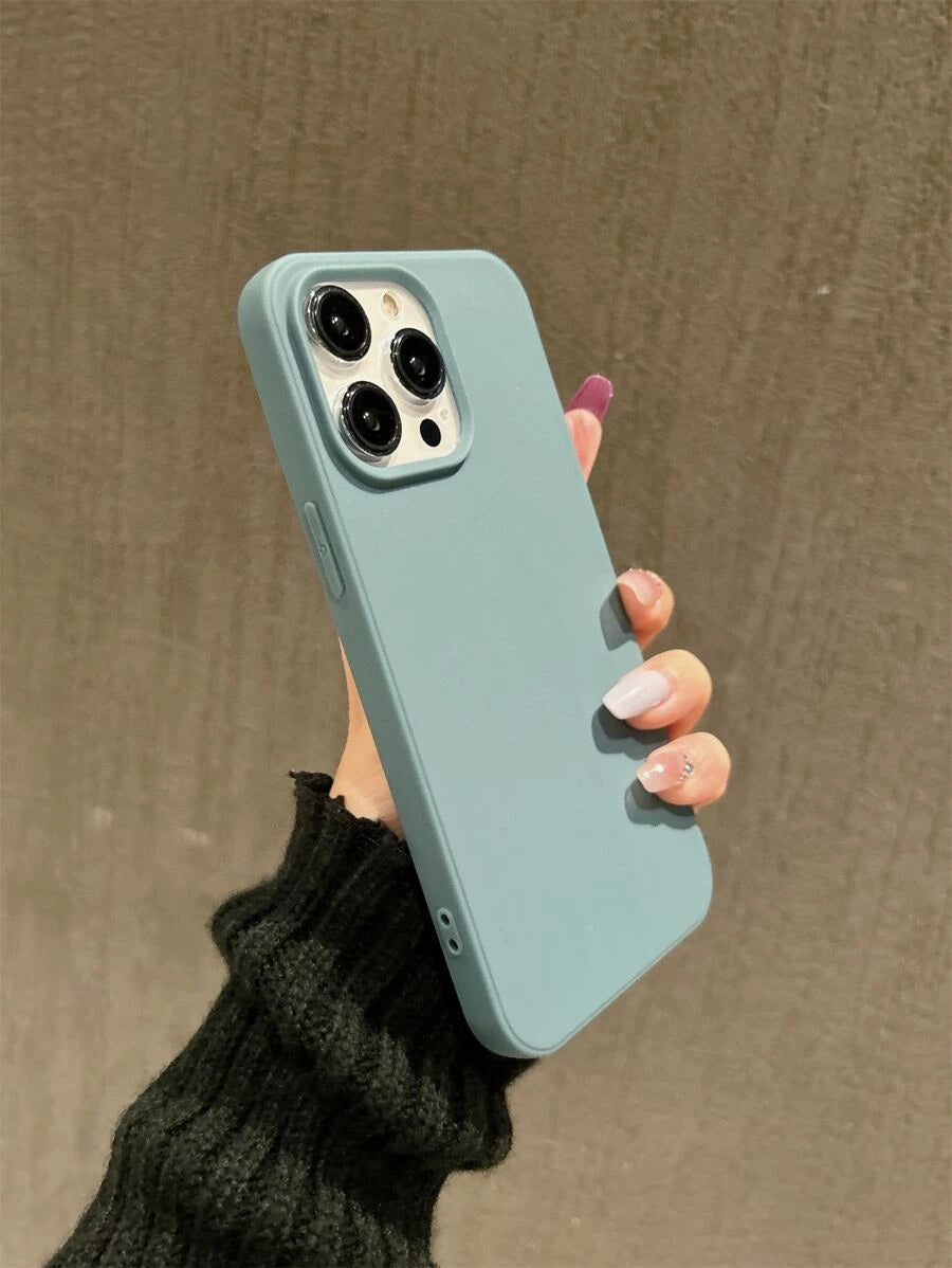 Matte Candy-Colored Silicone Case – Shockproof Minimalist Design, Compatible with iPhone 11–16 Series
