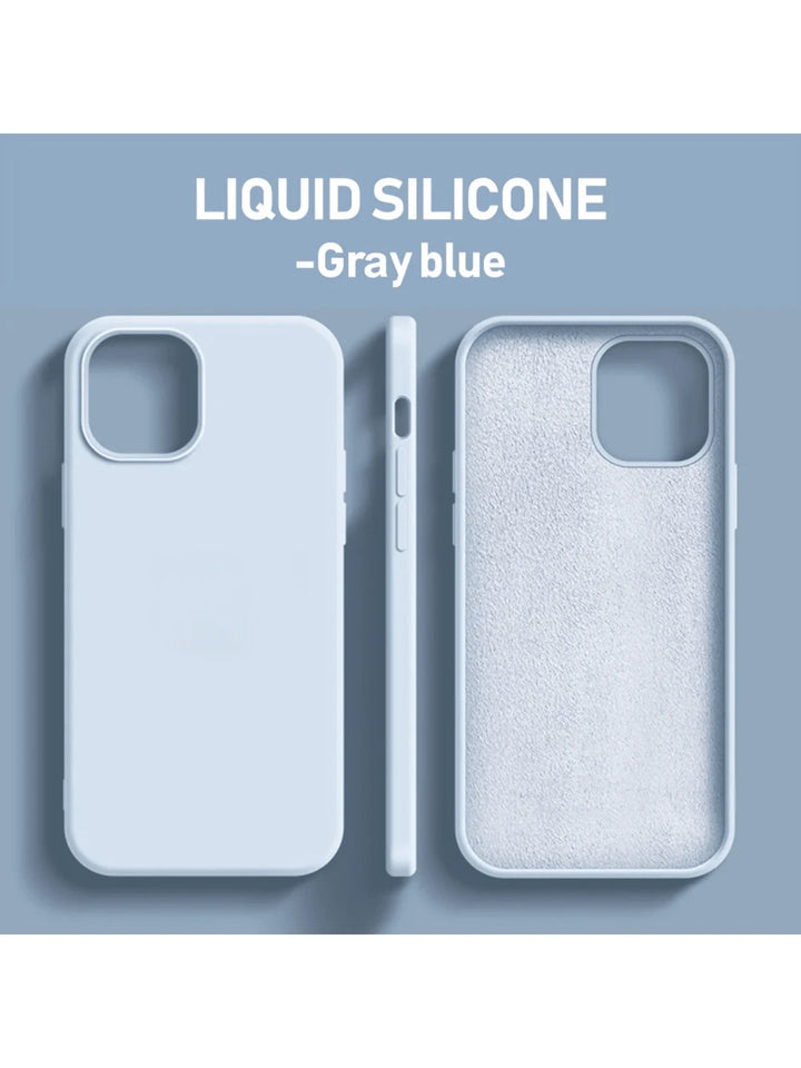 Premium Liquid Silicone Case – Shockproof Cover for iPhone 11–16 Pro Max