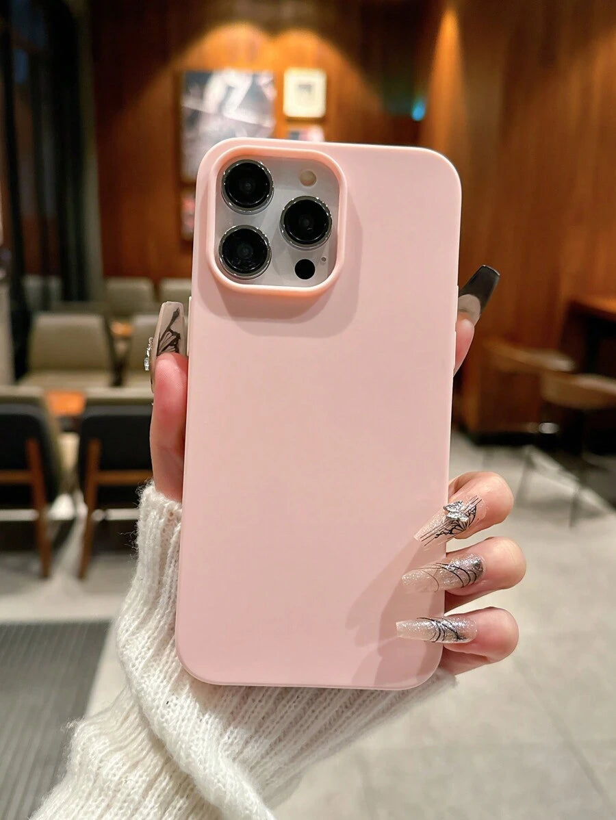 Matte Candy-Colored Silicone Case – Shockproof Minimalist Design, Compatible with iPhone 11–16 Series