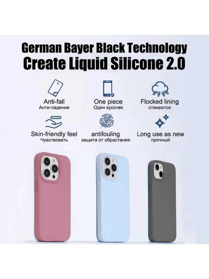 Premium Liquid Silicone Case – Shockproof Cover for iPhone 11–16 Pro Max