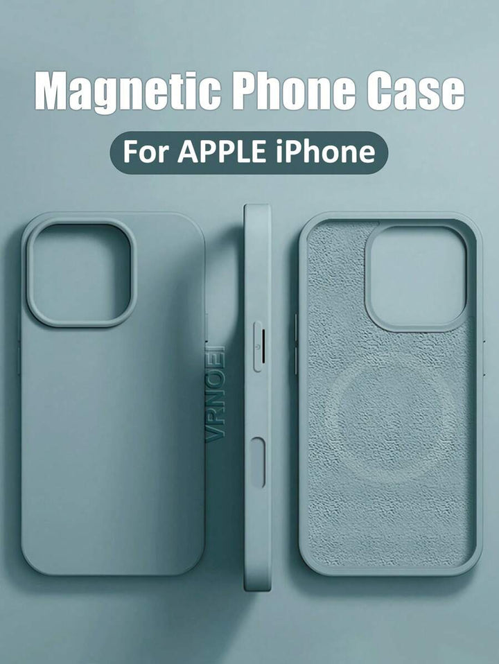 Luxury Magnetic Wireless Charging Case with Velvet – Compatible with iPhone 11 to 16 Series, Including 15 Pro Max & 14 Plus – Phone Case Accessories