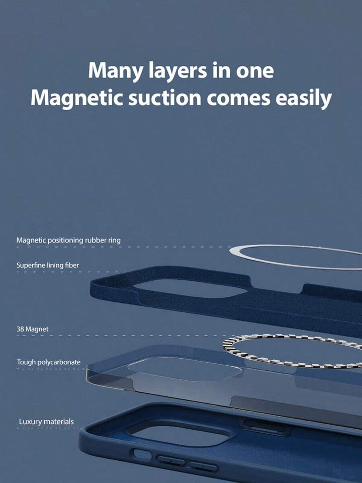 Luxury Magnetic Wireless Charging Case with Velvet – Compatible with iPhone 11 to 16 Series, Including 15 Pro Max & 14 Plus – Phone Case Accessories