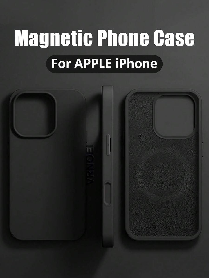 Luxury Magnetic Wireless Charging Case with Velvet – Compatible with iPhone 11 to 16 Series, Including 15 Pro Max & 14 Plus – Phone Case Accessories