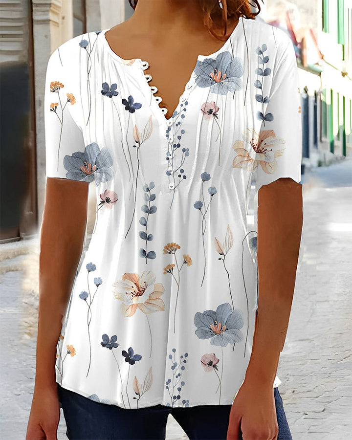 Fashion Canberra I Clair V-Neck Blouse With Buttons