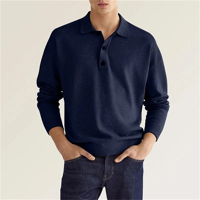 Fashion Canberra I Rob Stylish Long Sleeve Casual Polo Shirt