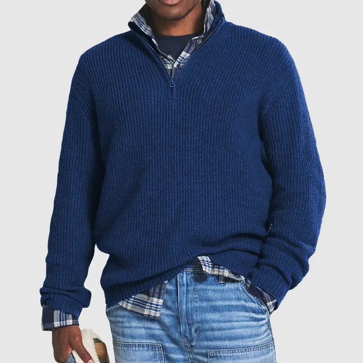 Fashion Canberra I Sky Quarter Zip Sweater