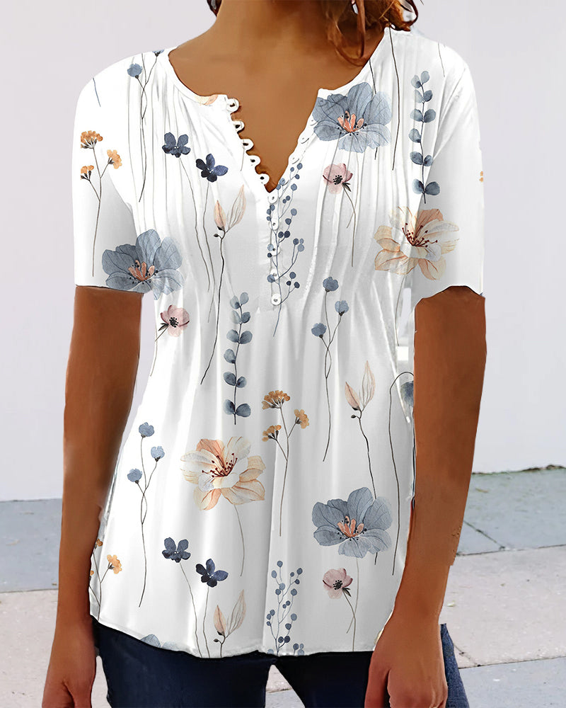 Fashion Canberra I Clair V-Neck Blouse With Buttons