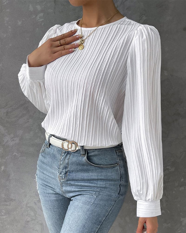 Fashion Canberra I Roza Striped Texture Blouse
