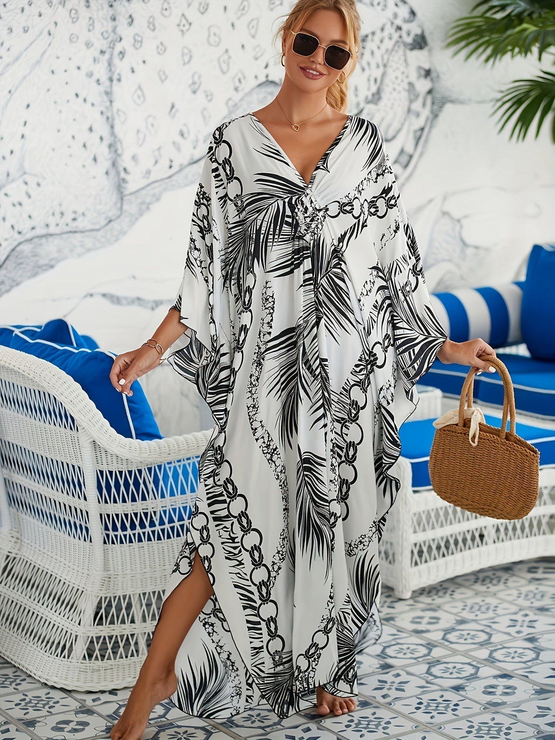 Fashion Canberra I Leonie Monochrome Palm Print Dress