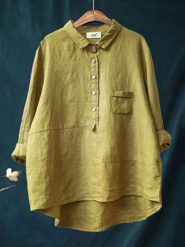 Fashion Canberra I Kiona Long Sleeve and Front Pocket Shirt with Buttons