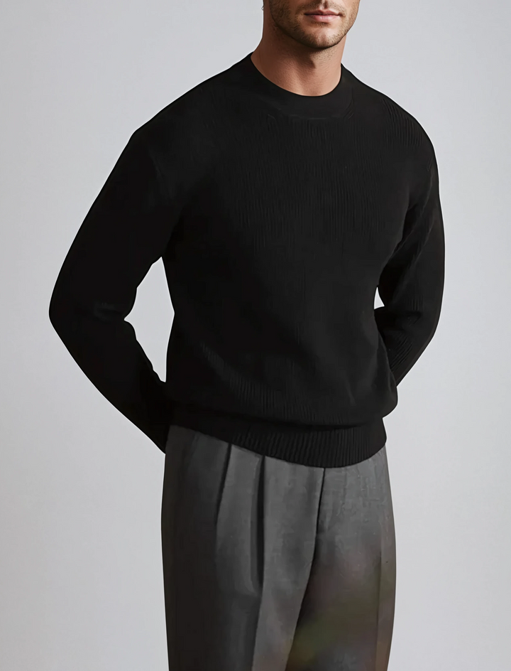 Fashion Canberra I Patrick Ribbed O-Neck Sweater Black