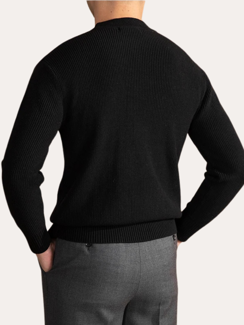 Fashion Canberra I Patrick Ribbed O-Neck Sweater Black