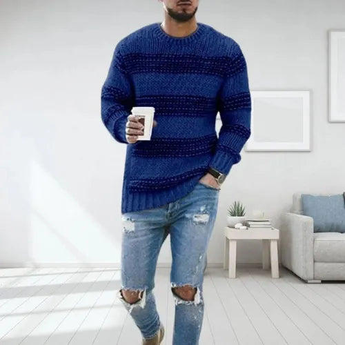 Fashion Canberra I  Harry Striped Chunky Knit Sweater