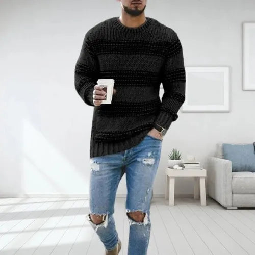 Fashion Canberra I  Harry Striped Chunky Knit Sweater