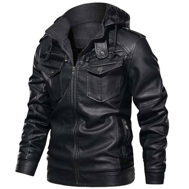 Fashion Canberra | Milan Stylish Leather Hoodie Jacket