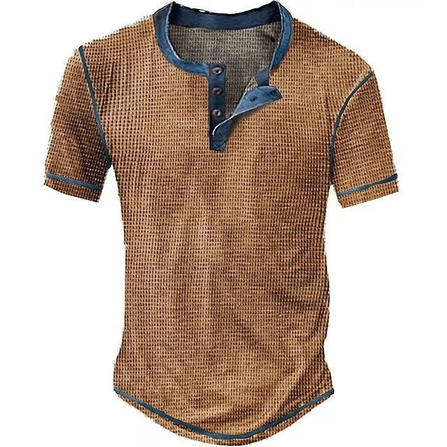 Fashion Canberra I Tristan Classic Round Neck T-Shirt with Buttons