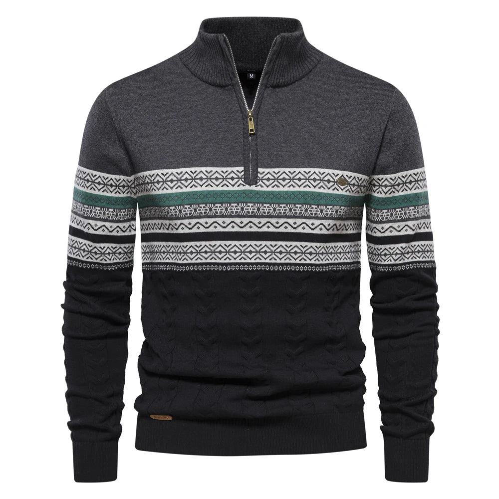 Fashion Canberra I Emmanuel Casual Super Soft Ethnic Pattern Men's Sweater