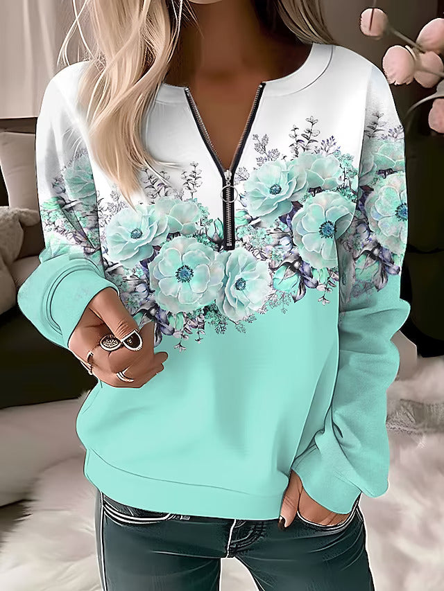 Fashion Canberra I Alysée  Floral Zip-up Sweater