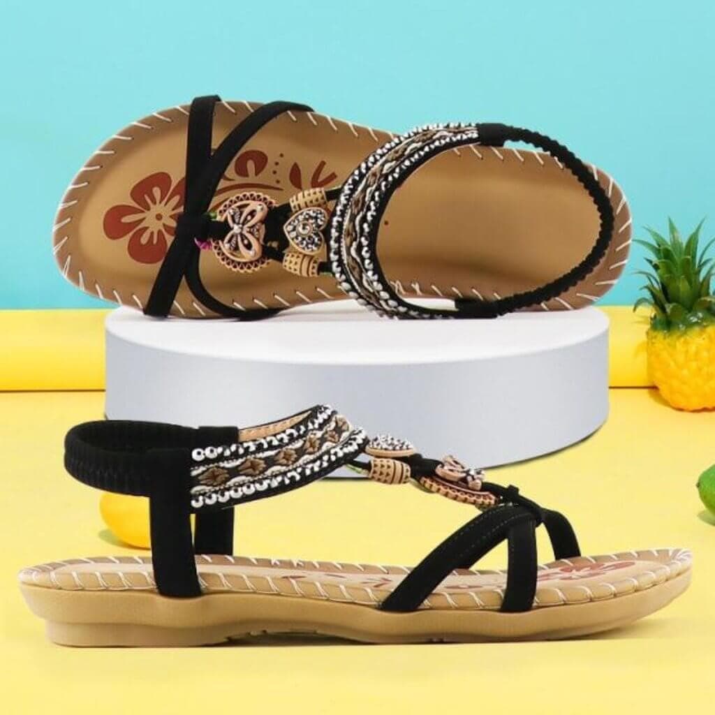 Fashion Canberra I Sicily Sandals with Elastic Band & Soft Platform