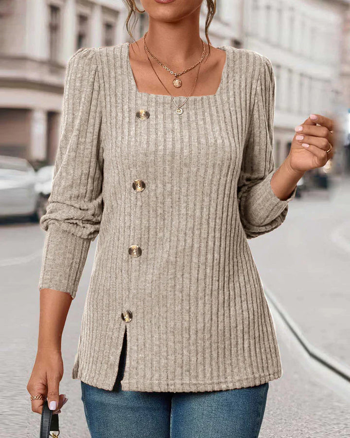 Fashion Canberra I Milea Chic Top With Square Collar