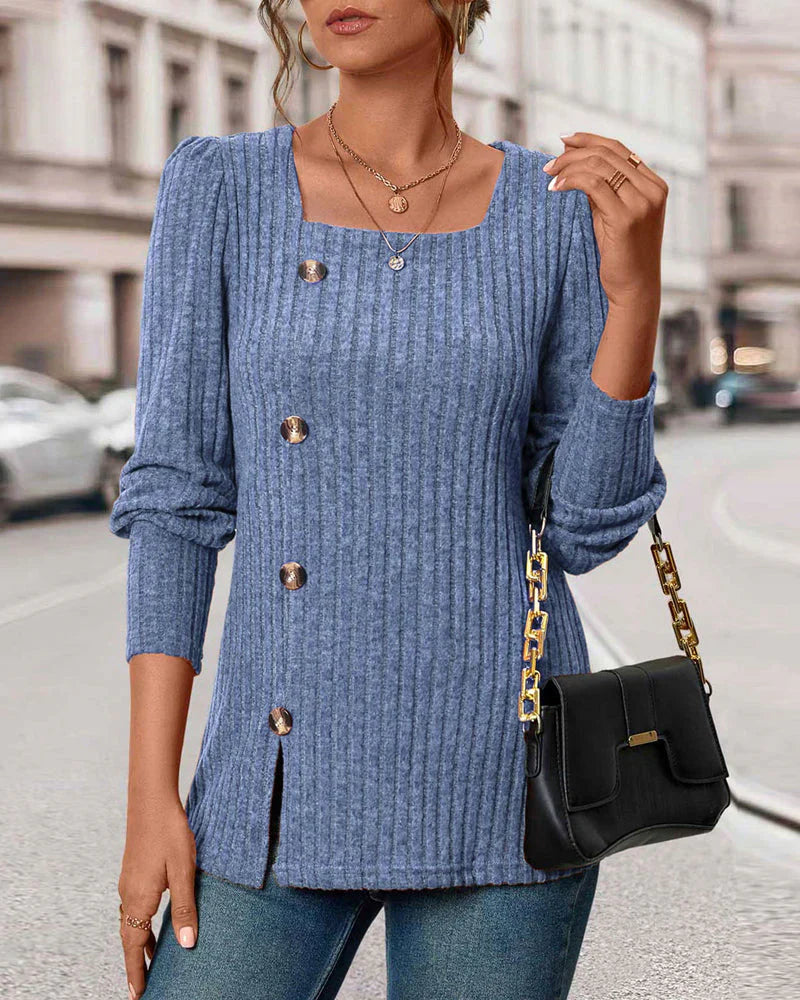 Fashion Canberra I Milea Chic Top With Square Collar