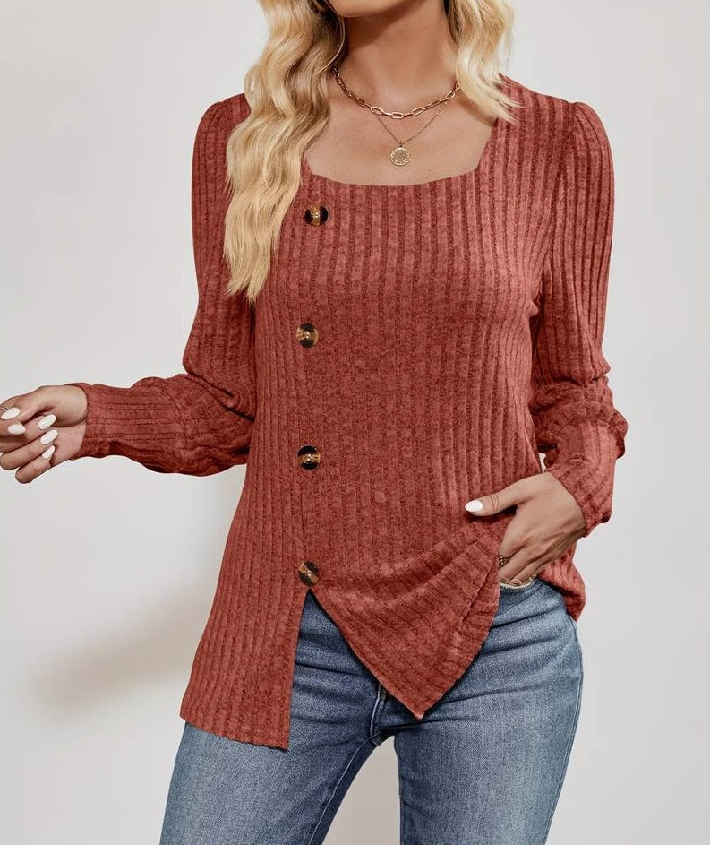 Fashion Canberra I Milea Chic Top With Square Collar