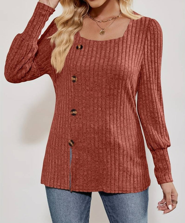 Fashion Canberra I Milea Chic Top With Square Collar