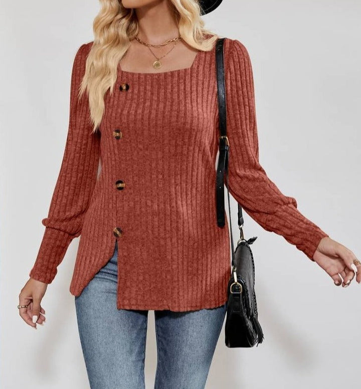 Fashion Canberra I Milea Chic Top With Square Collar