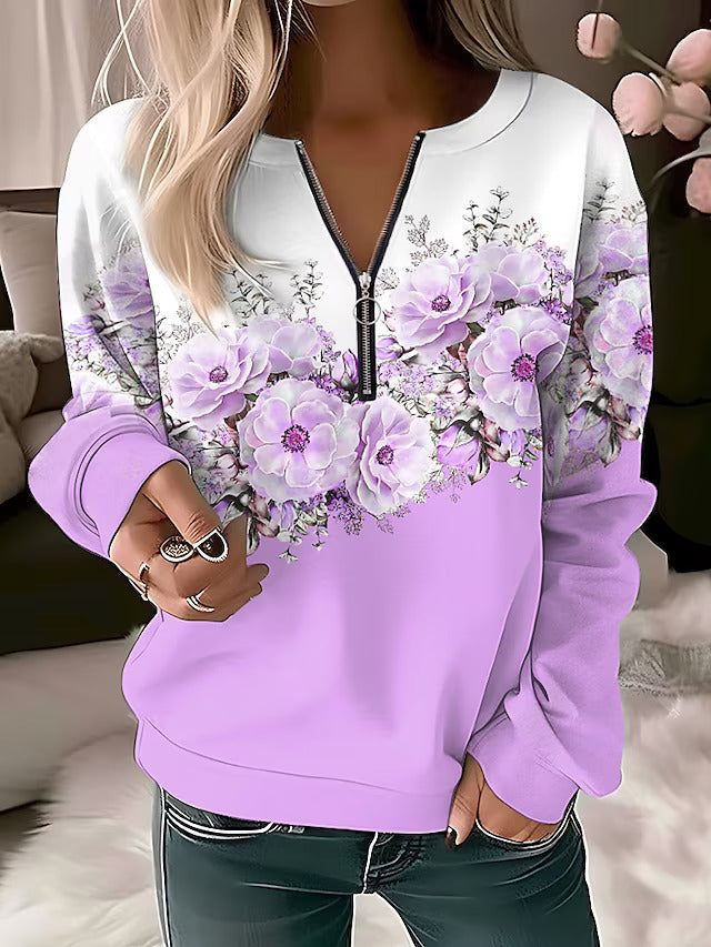 Fashion Canberra I Alysée  Floral Zip-up Sweater