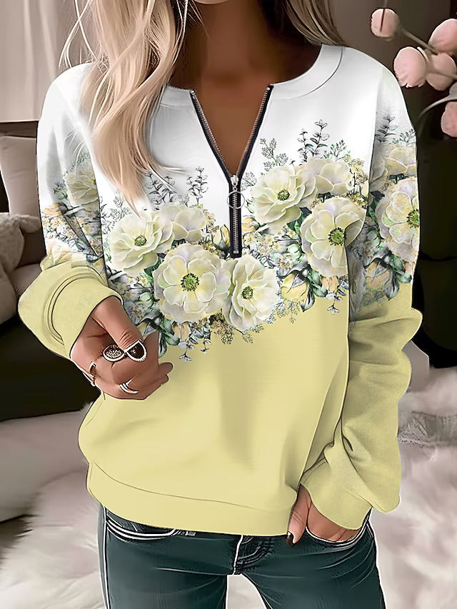 Fashion Canberra I Alysée  Floral Zip-up Sweater