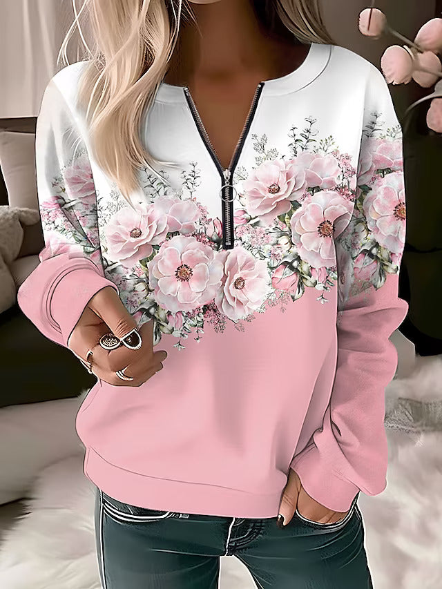 Fashion Canberra I Alysée  Floral Zip-up Sweater