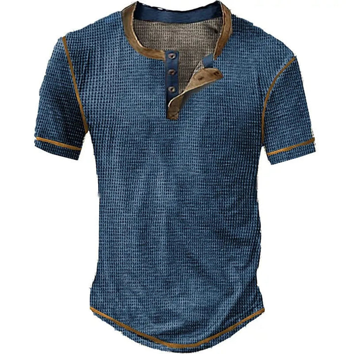 Fashion Canberra I Tristan Classic Round Neck T-Shirt with Buttons