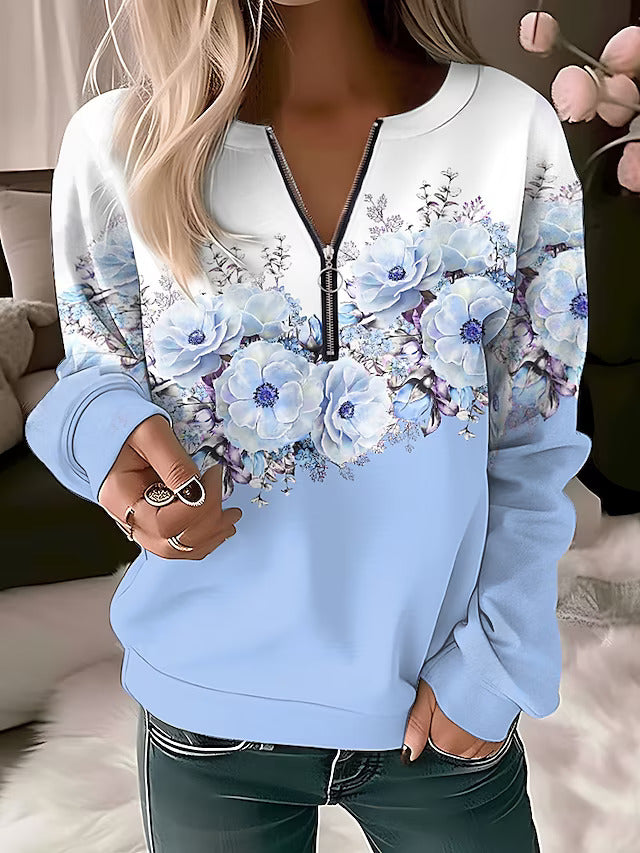 Fashion Canberra I Alysée  Floral Zip-up Sweater