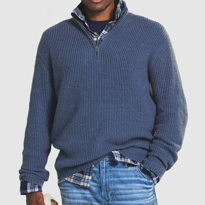 Fashion Canberra I Sky Quarter Zip Sweater