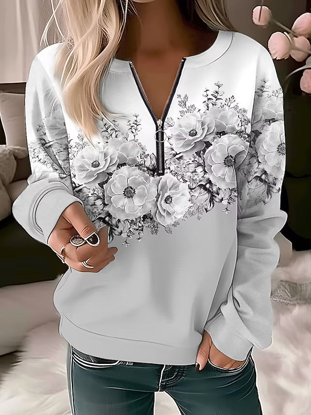 Fashion Canberra I Alysée  Floral Zip-up Sweater