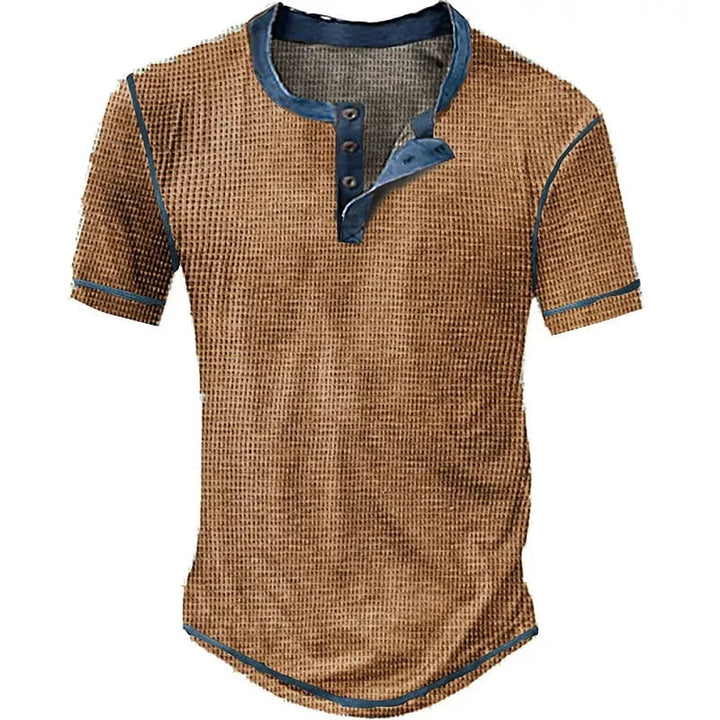 Fashion Canberra I Tristan Classic Round Neck T-Shirt with Buttons